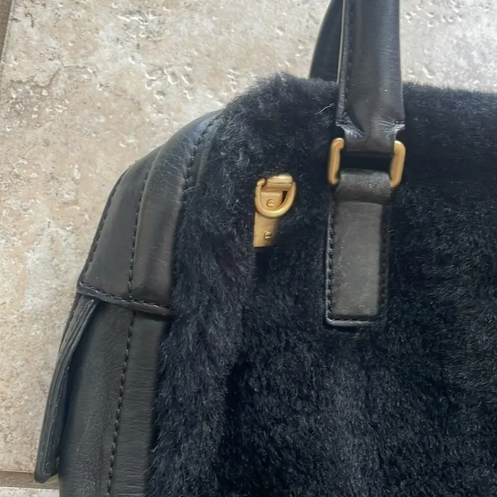 Marc By Marc Jacobs Shearling Satchel Black
